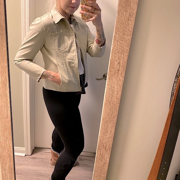 JONES & CO (NWOT) • Tan Lightweight Thin Zip-Up Cotton Jacket Coat • Size Small - Picture 6 of 16